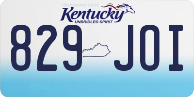 KY license plate 829JOI