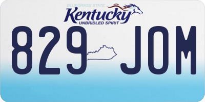 KY license plate 829JOM