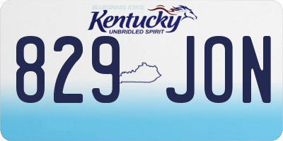 KY license plate 829JON