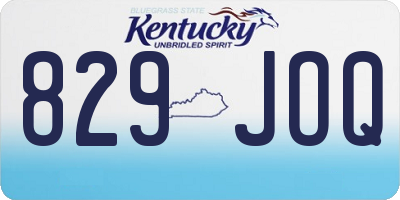 KY license plate 829JOQ