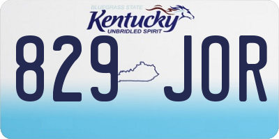 KY license plate 829JOR