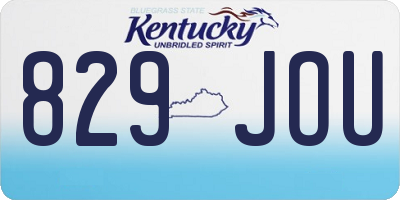 KY license plate 829JOU