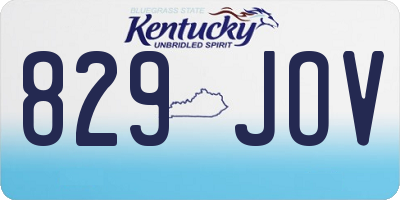 KY license plate 829JOV