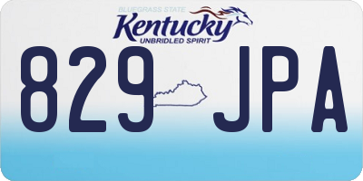 KY license plate 829JPA