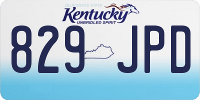 KY license plate 829JPD