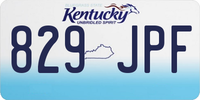 KY license plate 829JPF