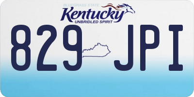 KY license plate 829JPI