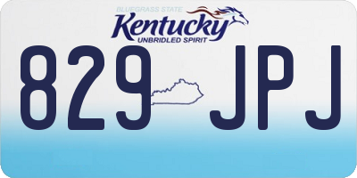 KY license plate 829JPJ