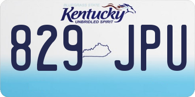 KY license plate 829JPU