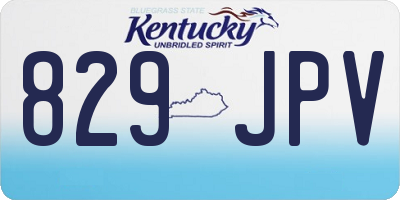 KY license plate 829JPV