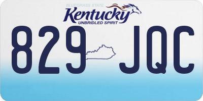 KY license plate 829JQC