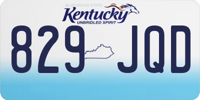 KY license plate 829JQD