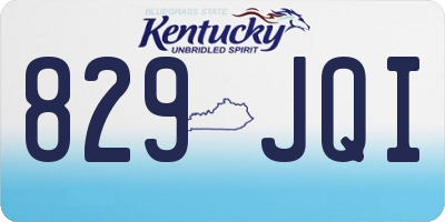 KY license plate 829JQI