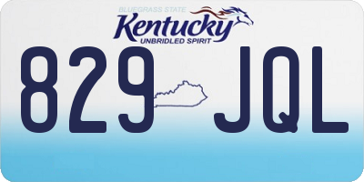 KY license plate 829JQL