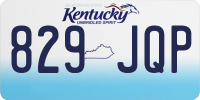 KY license plate 829JQP