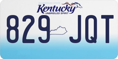 KY license plate 829JQT