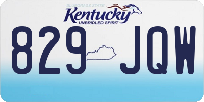 KY license plate 829JQW