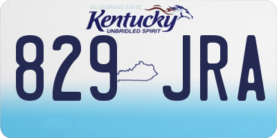 KY license plate 829JRA