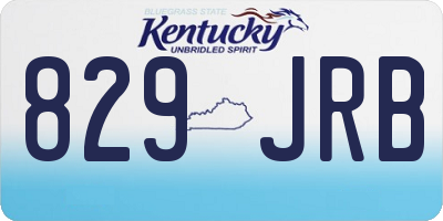 KY license plate 829JRB