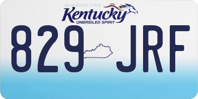 KY license plate 829JRF