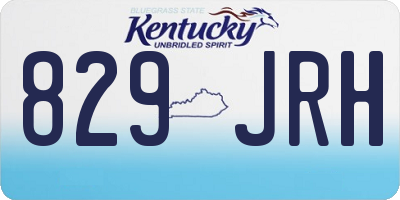 KY license plate 829JRH