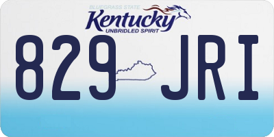 KY license plate 829JRI