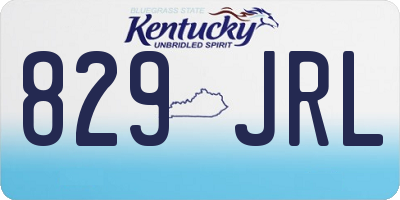 KY license plate 829JRL