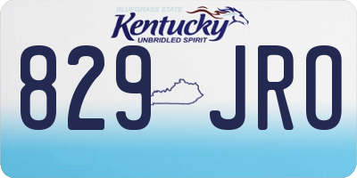 KY license plate 829JRO
