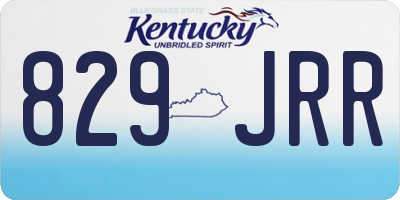 KY license plate 829JRR