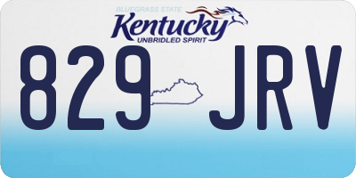 KY license plate 829JRV