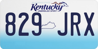 KY license plate 829JRX