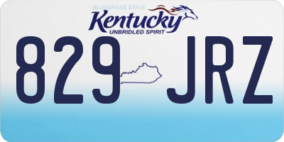 KY license plate 829JRZ