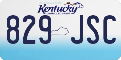KY license plate 829JSC