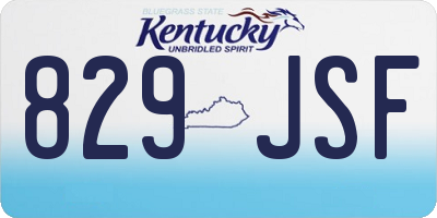KY license plate 829JSF