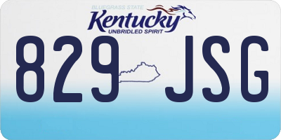 KY license plate 829JSG