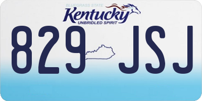 KY license plate 829JSJ