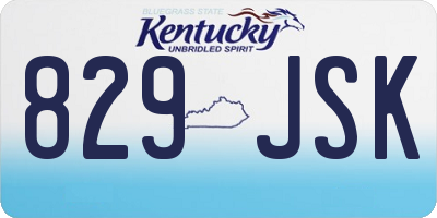 KY license plate 829JSK