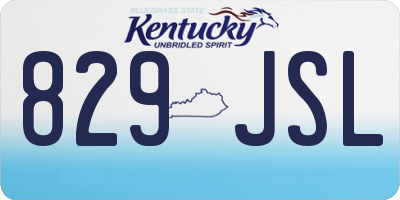KY license plate 829JSL