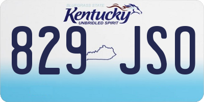 KY license plate 829JSO