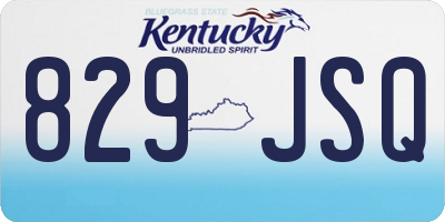 KY license plate 829JSQ