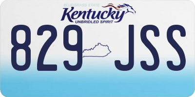 KY license plate 829JSS