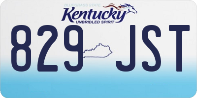 KY license plate 829JST