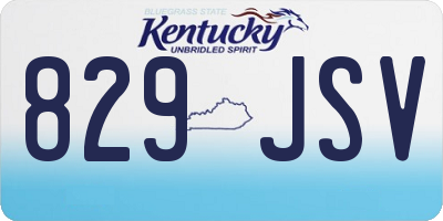 KY license plate 829JSV