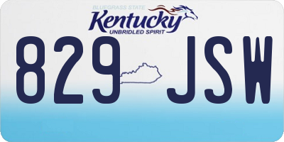 KY license plate 829JSW