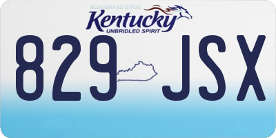 KY license plate 829JSX