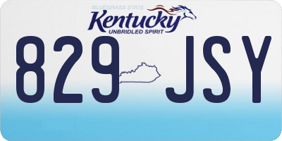 KY license plate 829JSY
