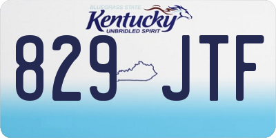 KY license plate 829JTF