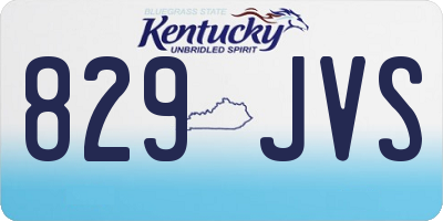 KY license plate 829JVS