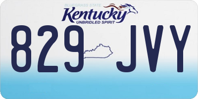 KY license plate 829JVY
