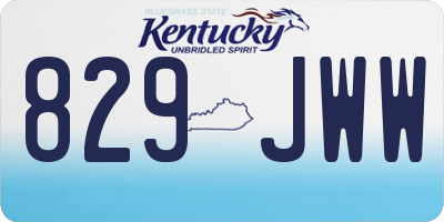 KY license plate 829JWW